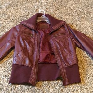 Maroon leather jacket!